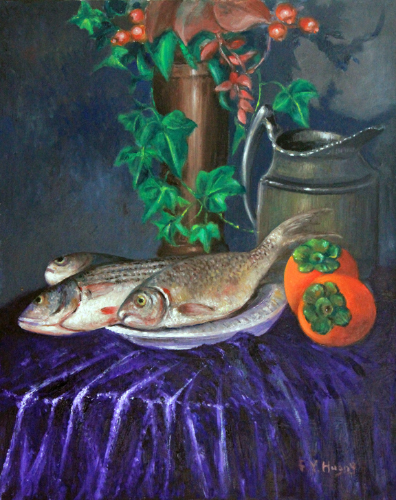 Fish and Persimmons (oil)