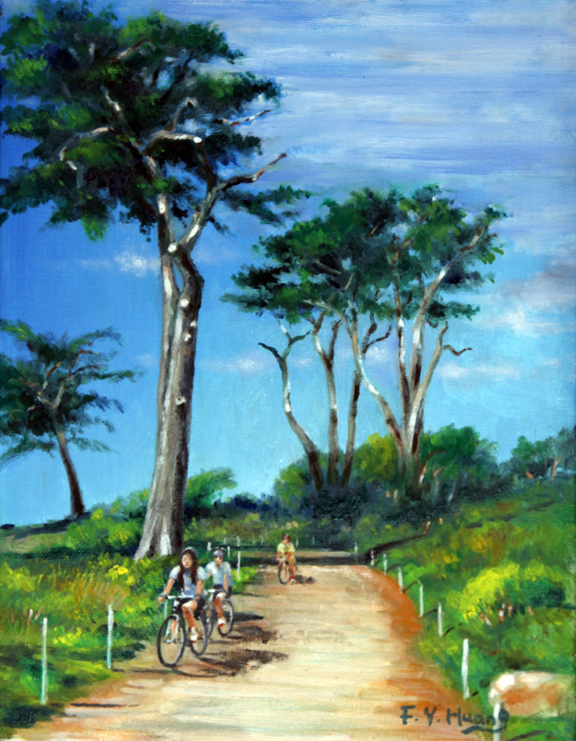 Seashore Trail Biking (oil)
